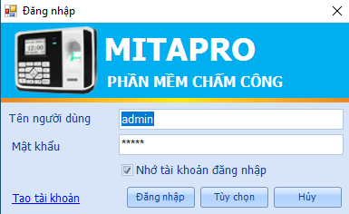 Hướng dẫn sử dụng phần mềm chấm công MitaPro